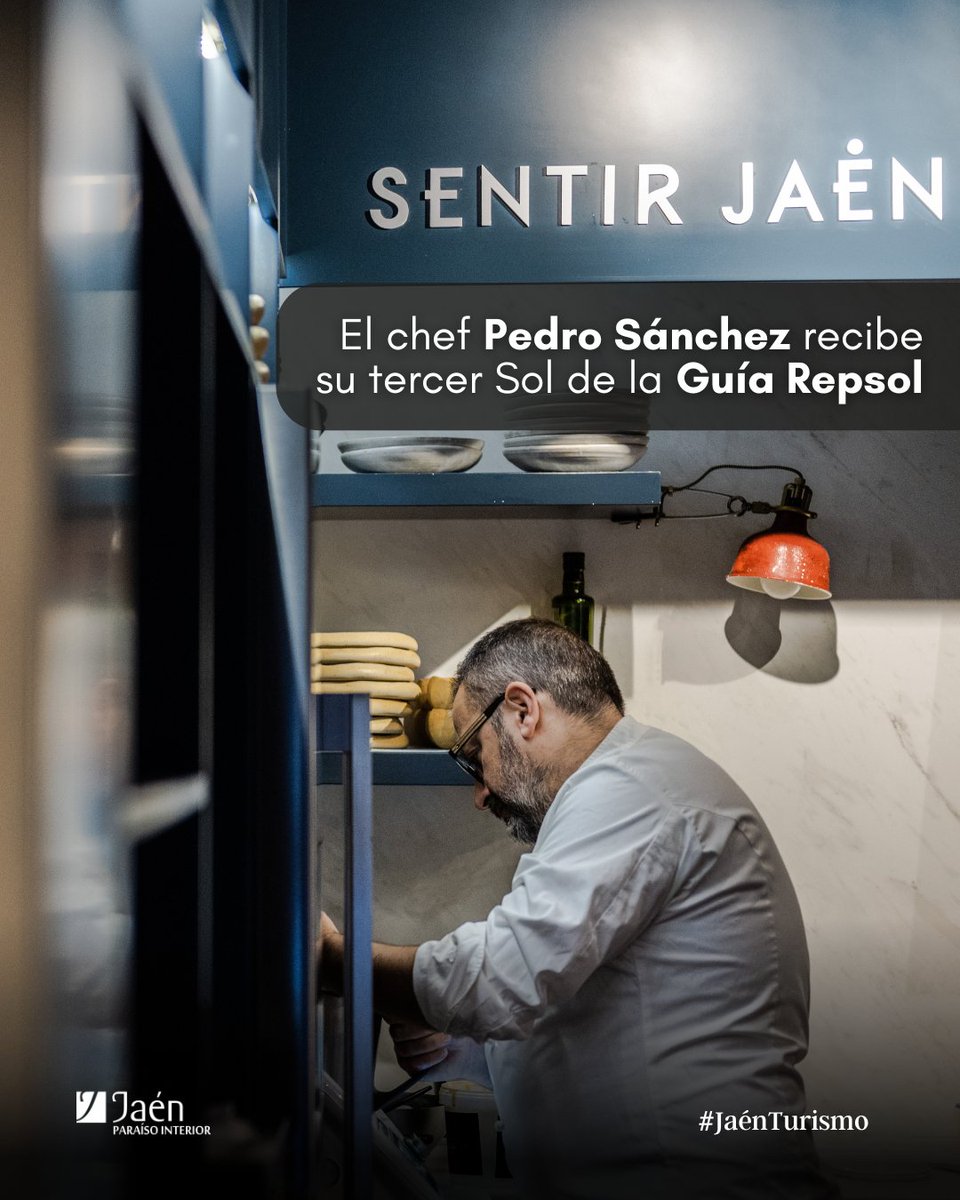 🔝 ENHORABUENA al chef Pedro Sánchez por recibir su tercer Sol de la <a href="/GuiaRepsol/">guiarepsol</a> para el <a href="/Baga_Jaen/">Bagá.</a> y GRACIAS por seguir contribuyendo a posicionar a la gastronomía de la provincia jiennense en lo más alto

#jaénparaísogastronómico #jaénparaísointerior