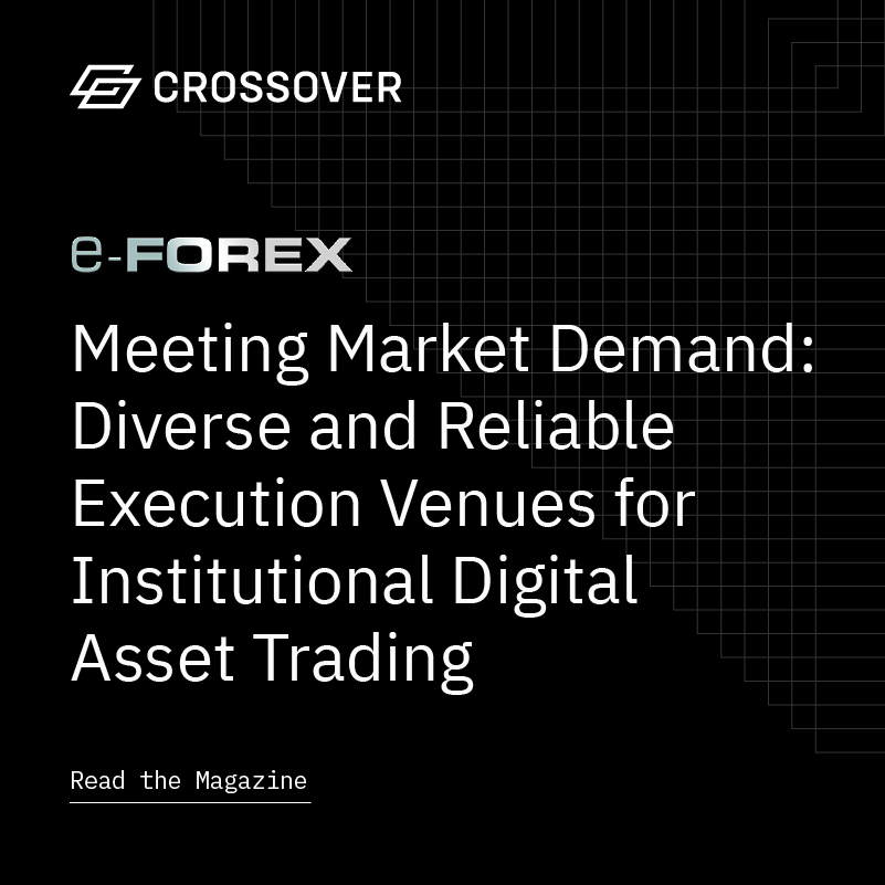 crossover_mkts's tweet photo. #ICYMI: In the February edition of e-Forex, Crossover Markets Co-Founder & CEO Brandon Mulvihill examines CLOBs vs. ECNs and their impact on market structure, the buy vs. build dilemma and what truly differentiates execution venues from one another.

Read more: https://t.co/mELpNWb6Im