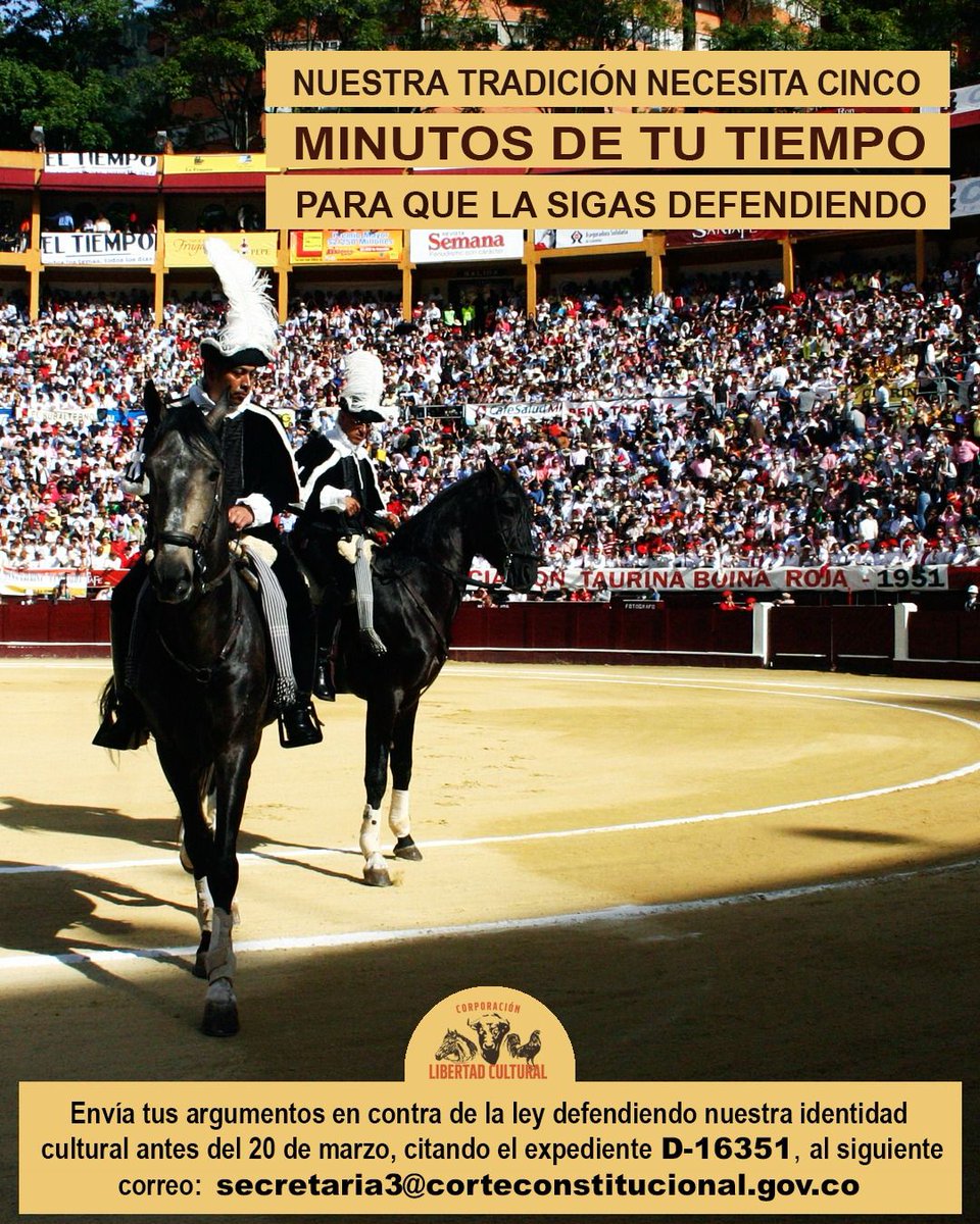 Vamos a contar nuestras razones del porqué no se debe prohibir nuestra cultura. Son solo 5 minutos. ¡Vamos!