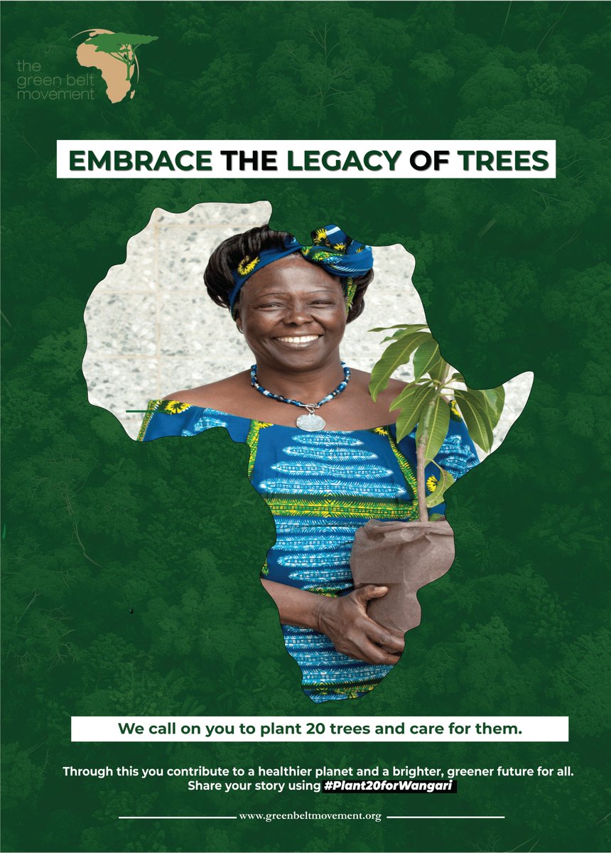 Twenty years ago, Prof. Wangari Maathai became the first African woman to receive the #NobelPeacePrize for her relentless fight for #environmentalconservation and social justice. 

Today, her vision lives on through the 20+Trees  Initiative, a global call to action!

We are