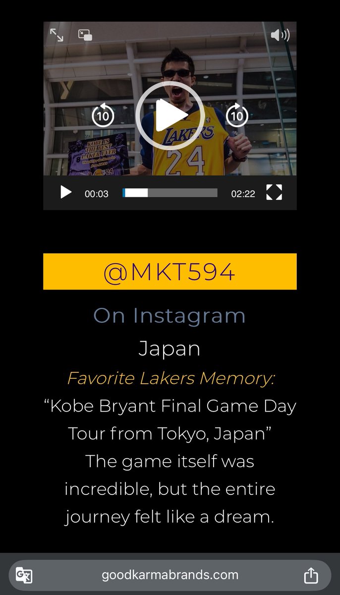 MKT594's tweet photo. 【拡散&amp;投票希望】なんとレイカーズのGreatest Fan Of All Timeファイナリストに選ばれました！アジア圏在住で唯一の候補です！
皆さんの投票で優勝が決まります！

https://t.co/yxUr3KHnFf

ぜひ⬆️こちらのリンク⬆️から投票をお願いします！
4名中2名選択
1日1回
3/25(火)15:59JST締切
#LakersGFOAT https://t.co/QhLKywMchN