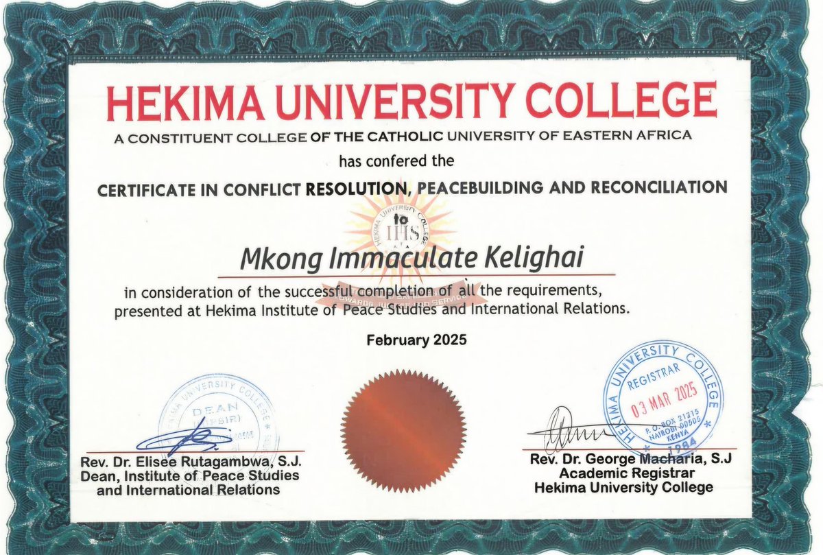 Little drops...
Thank you Hekima University College. 
It was worth the time, effort and money. 
#conflictResolution
#Peace 
#Reconciliation