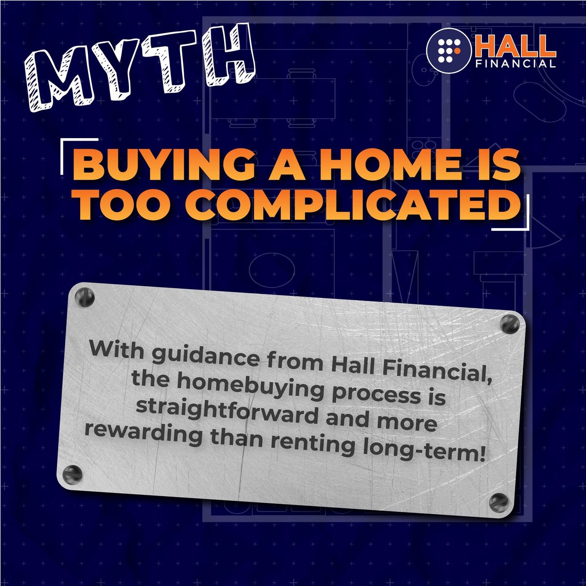 HallFinancial's tweet photo. Think #renting is always the better option? Let's set the record straight! Swipe through as we bust the common myths of #renting vs. #buying. Spoiler alert: owning a #home might be more attainable - and beneficial - than you think! 

#HallFinancial #NMLS1467435 https://t.co/QnY4Qu89zJ