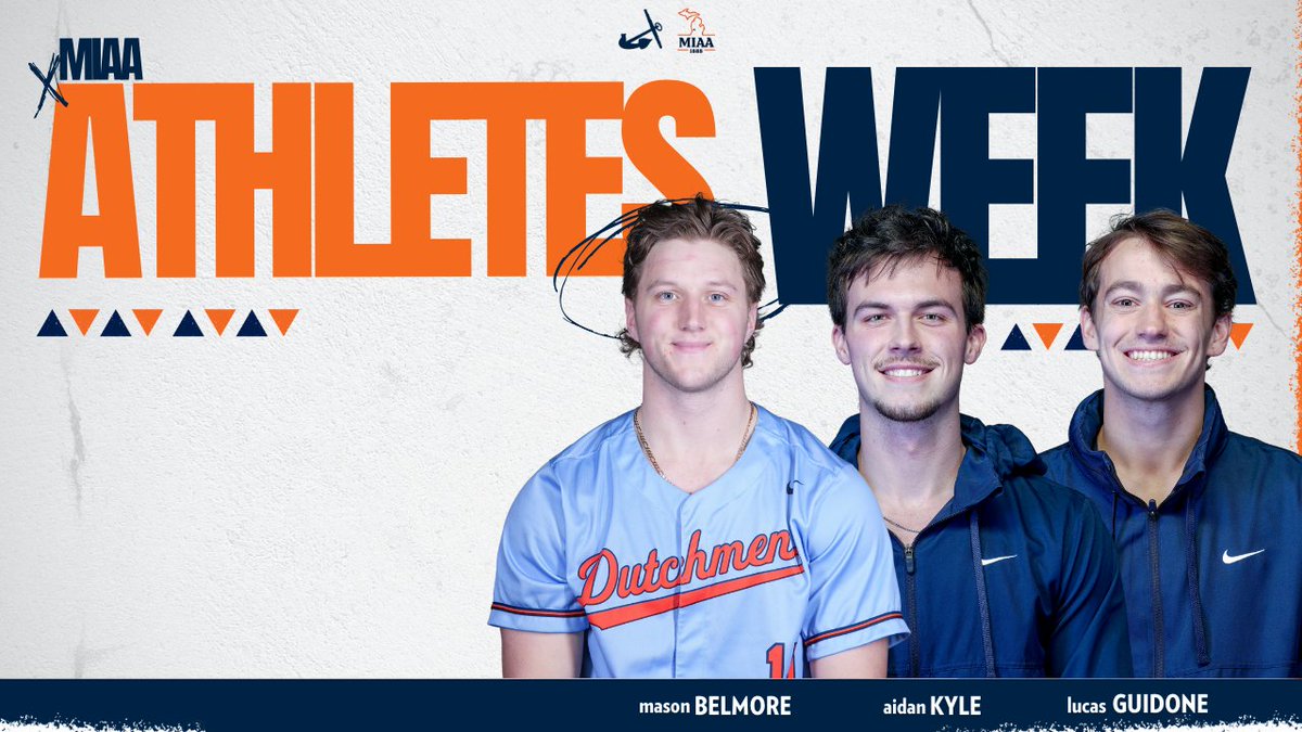 Hope College Athletics (@hopeathletics) on Twitter photo Three from Hope College have been selected as <a href="/MIAA1888/">#D3MIAA Sports</a> Men's Athletes of the Week: pitcher Mason Belmore, runner Lucas Guidone and javelin thrower Aidan Kyle. Read the full release on the Hope Athletics website. #d3baseball #d3tf Three from Hope College have been selected as <a href="/MIAA1888/">#D3MIAA Sports</a> Men's Athletes of the Week: pitcher Mason Belmore, runner Lucas Guidone and javelin thrower Aidan Kyle. Read the full release on the Hope Athletics website. #d3baseball #d3tf
