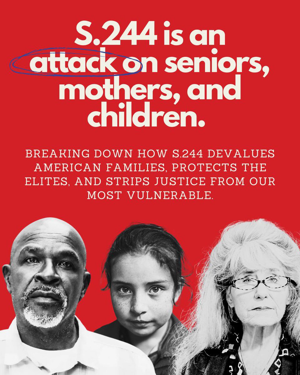 🚨 THREAD: S.244 IS AN UN-AMERICAN ATTACK ON SENIORS, STAY-AT-HOME MOMS &amp; CHILDREN.🚨

For weeks, we’ve been warning that S.244 isn’t tort reform—it’s a sellout to corporate and Big Insurance interests that guts hardworking South Carolinians families. 

Now, let’s break down how