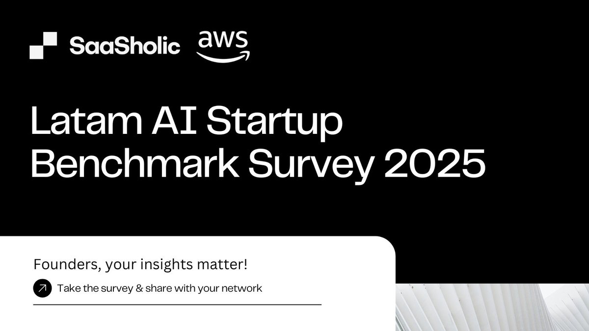 SaaSholic (@saasholic) on Twitter photo Where does your AI startup stand?
We’re launching the Latam AI Startup Benchmarks 2025 with <a href="/awscloud/">Amazon Web Services</a> to map the region’s AI ecosystem.
🔗Take the survey: bit.ly/LatamBenchmark…
Participate and get:
🔹 Early access to funding & growth insights
💰 Up to $100K in Where does your AI startup stand?
We’re launching the Latam AI Startup Benchmarks 2025 with <a href="/awscloud/">Amazon Web Services</a> to map the region’s AI ecosystem.
🔗Take the survey: bit.ly/LatamBenchmark…
Participate and get:
🔹 Early access to funding & growth insights
💰 Up to $100K in