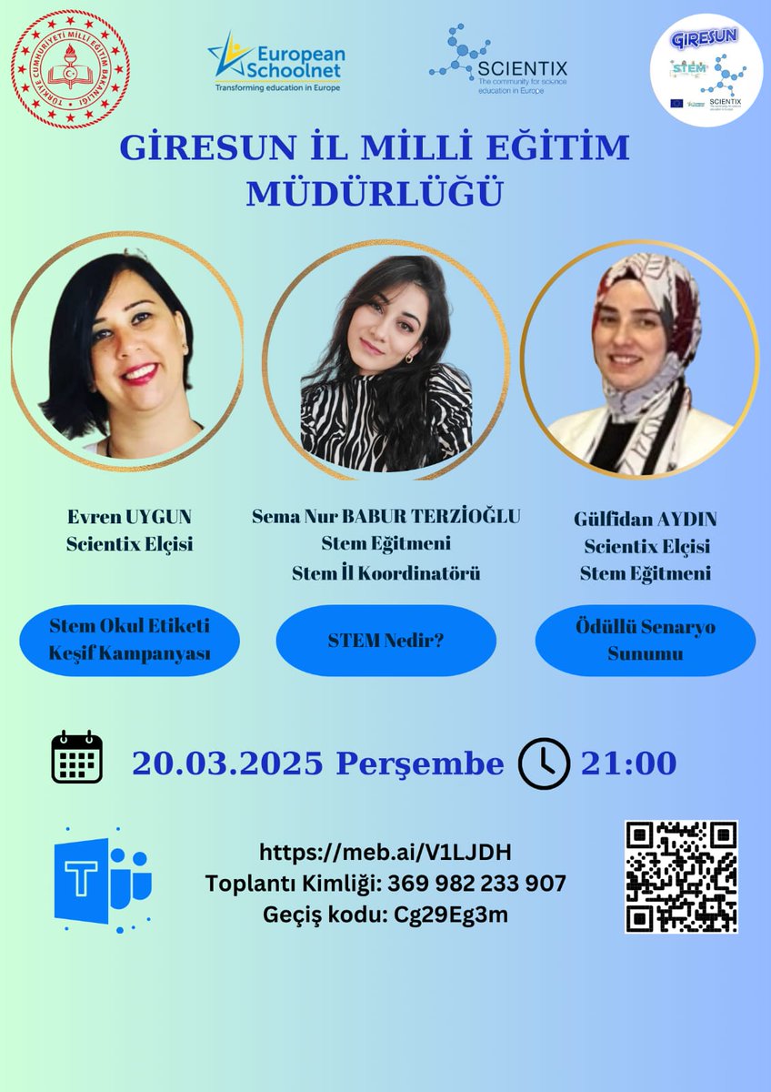 Gülfidan Aydın (@gulfidan_aydn) on Twitter photo 2024 Scientix STEM Kesif Kampanyasi'nda Avrupa 2. olan senaryomu sunmak uzere orada olacagim. Teknoloji odakli STEM senaryolari yazma sureci ile ilgilenen tum meslektaslarimi beklerim 😊🙏🌸 <a href="/mebyegitek/">Yenilik ve Eğitim Teknolojileri Genel Müdürlüğü</a> <a href="/ScientixTurkiye/">Scientix Türkiye</a> <a href="/scientix_eu/">Scientix</a> <a href="/giresun_mem/">Giresun İl Milli Eğitim Müdürlüğü</a> <a href="/Giresunarge/">Giresun MEM AR-GE</a> <a href="/tuncakdur/">Tunç Erdal Akdur</a> 2024 Scientix STEM Kesif Kampanyasi'nda Avrupa 2. olan senaryomu sunmak uzere orada olacagim. Teknoloji odakli STEM senaryolari yazma sureci ile ilgilenen tum meslektaslarimi beklerim 😊🙏🌸 <a href="/mebyegitek/">Yenilik ve Eğitim Teknolojileri Genel Müdürlüğü</a> <a href="/ScientixTurkiye/">Scientix Türkiye</a> <a href="/scientix_eu/">Scientix</a> <a href="/giresun_mem/">Giresun İl Milli Eğitim Müdürlüğü</a> <a href="/Giresunarge/">Giresun MEM AR-GE</a> <a href="/tuncakdur/">Tunç Erdal Akdur</a>