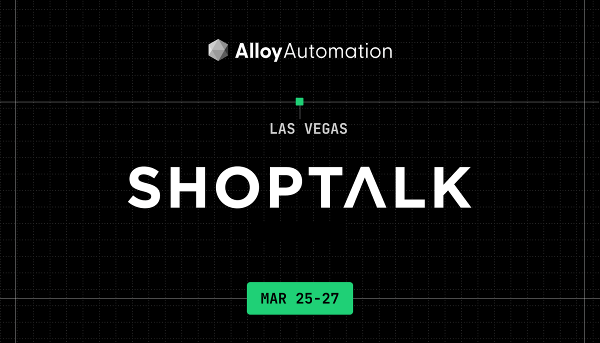 Next Tuesday, join the Alloy team at <a href="/shoptalk/">Shoptalk</a> (Mar 25-27) in Las Vegas! 

See how we help companies like Amazon Buy With Prime, Gorgias, and Loop Returns launch app marketplaces. 

Lock in some time with Matt and let's chat at the event!
bit.ly/42a9hf4