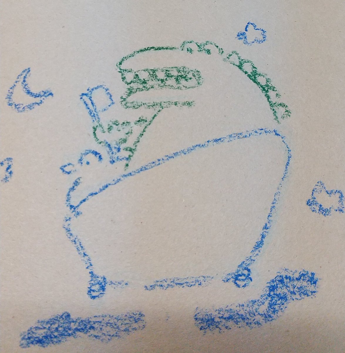 こんばんわに
パステルで色々描いてみてます🐊

雷怖い…
雨降ってきちゃった…
あら、まいご？
一緒にお風呂入りましょう！