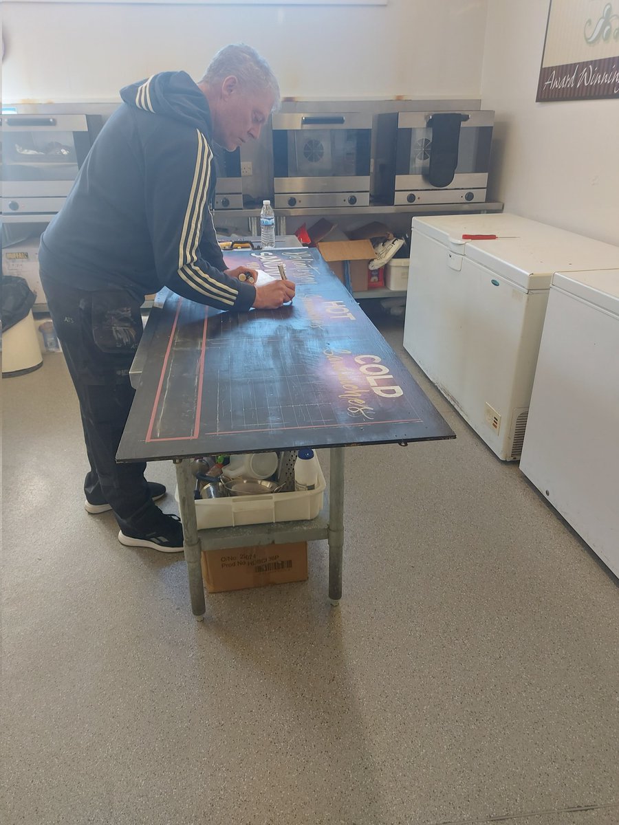 Our sign writer has been a very busy man today!