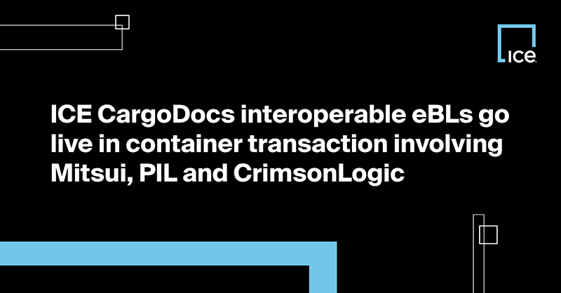ICEDigitalTrade's tweet image. Thrilled to announce that a consortium led by @Crimsonlogicgrp – incl. @PilSingapore, @mitsuiandco and ICE Digital Trade – went live with #ICE #interoperable #eBLs leveraging #Singapore #Law and focusing on the #container shipping market! @MPA_Singapore &amp;gt;bit.ly/4iWpryf&amp;lt;