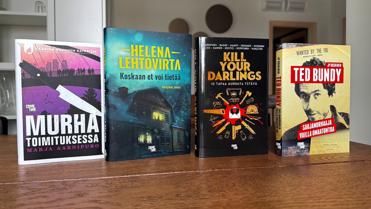 ⚡️ Rehellisiä rikoksia!

Tässä lukuvinkkinä setti CrimeTimen uutuuskirjoja.
<a href="/Maarnipuro/">Marja Aarnipuro</a> <a href="/jpkoskinen/">JP Koskinen</a> <a href="/AriWahlsten/">Ari Wahlsten</a> <a href="/karihakamies/">Kari Häkämies</a>

Lue tai kuuntele.
kirja.fi/collections/uu…