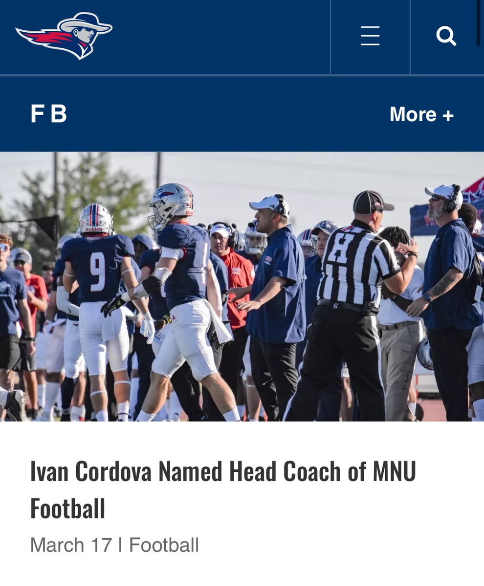 Imante Griffin (@its_coachtae) on Twitter photo I’m very excited to announce that @coachCordovaDC will be the new head coach of MNU Football <a href="/MNUFootball_/">MNUFootball</a>! With a tremendous background, high IQ, and passion for the game, the program is in great hands after this transition from one strong leader to another. LET’S BE GREAT! I’m very excited to announce that @coachCordovaDC will be the new head coach of MNU Football <a href="/MNUFootball_/">MNUFootball</a>! With a tremendous background, high IQ, and passion for the game, the program is in great hands after this transition from one strong leader to another. LET’S BE GREAT!