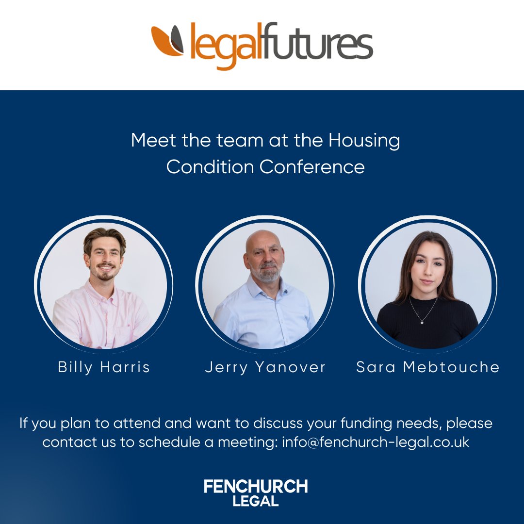Our team will be at the <a href="/legalfutures/">Legal Futures</a> Housing Condition Conference next week. 

Housing disrepair is one of the key claim types we fund. 

If you're planning to attend and would like to discuss your funding needs, we'd love to connect! 

#HDRClaims #LitigationFunding