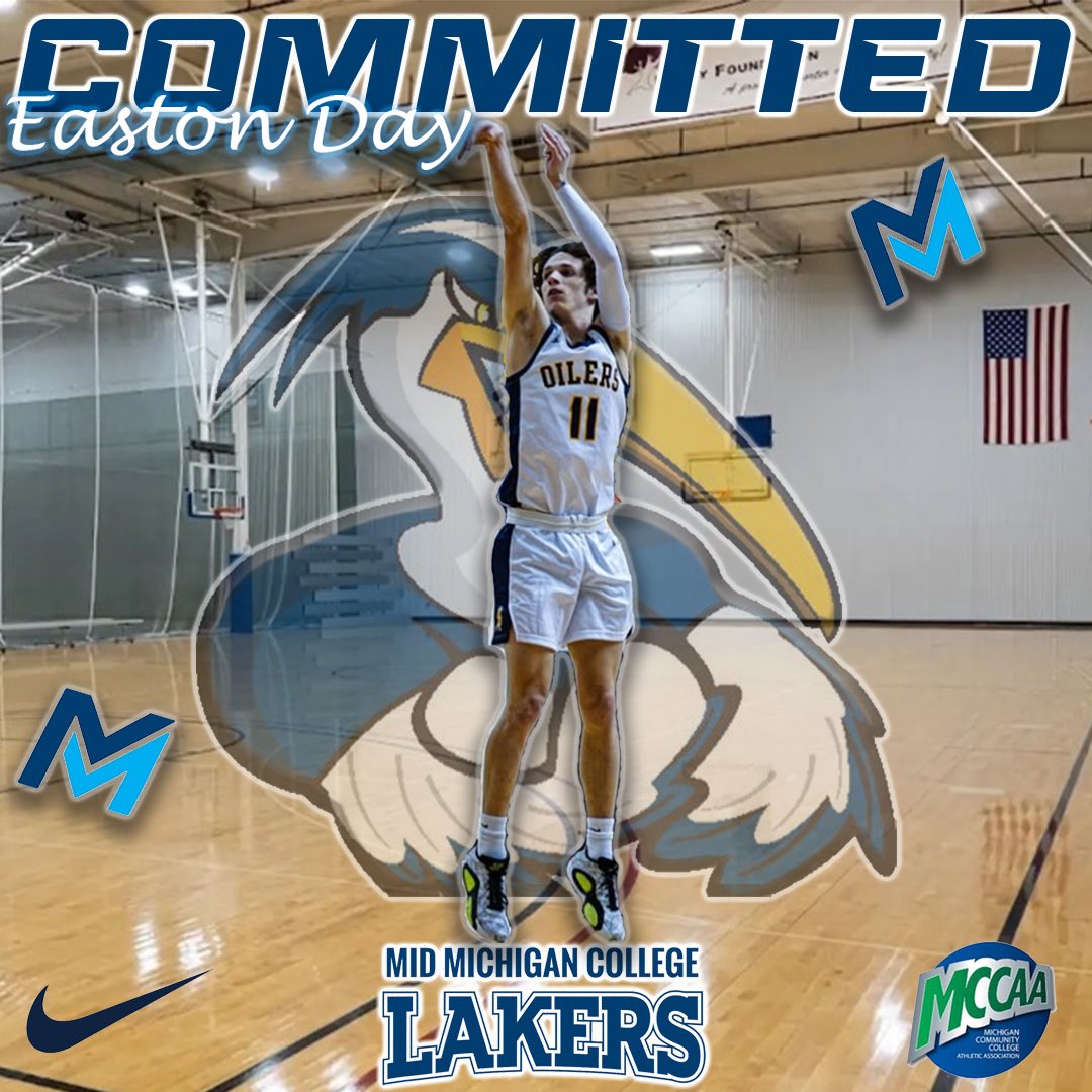 Easton Day (@easton_day11) on Twitter photo I’m excited to announce my commitment to <a href="/MidMich_Lakers/">Mid Michigan Men's Hoops</a> !! I would like to thank my family and all the coaches who have been apart of my journey! A Huge thanks to <a href="/DanSchell11/">Dan Schell</a> For not just being a great coach but an even better person and role model. #LakerNation <a href="/housekal22/">Kaleb House</a> I’m excited to announce my commitment to <a href="/MidMich_Lakers/">Mid Michigan Men's Hoops</a> !! I would like to thank my family and all the coaches who have been apart of my journey! A Huge thanks to <a href="/DanSchell11/">Dan Schell</a> For not just being a great coach but an even better person and role model. #LakerNation <a href="/housekal22/">Kaleb House</a>