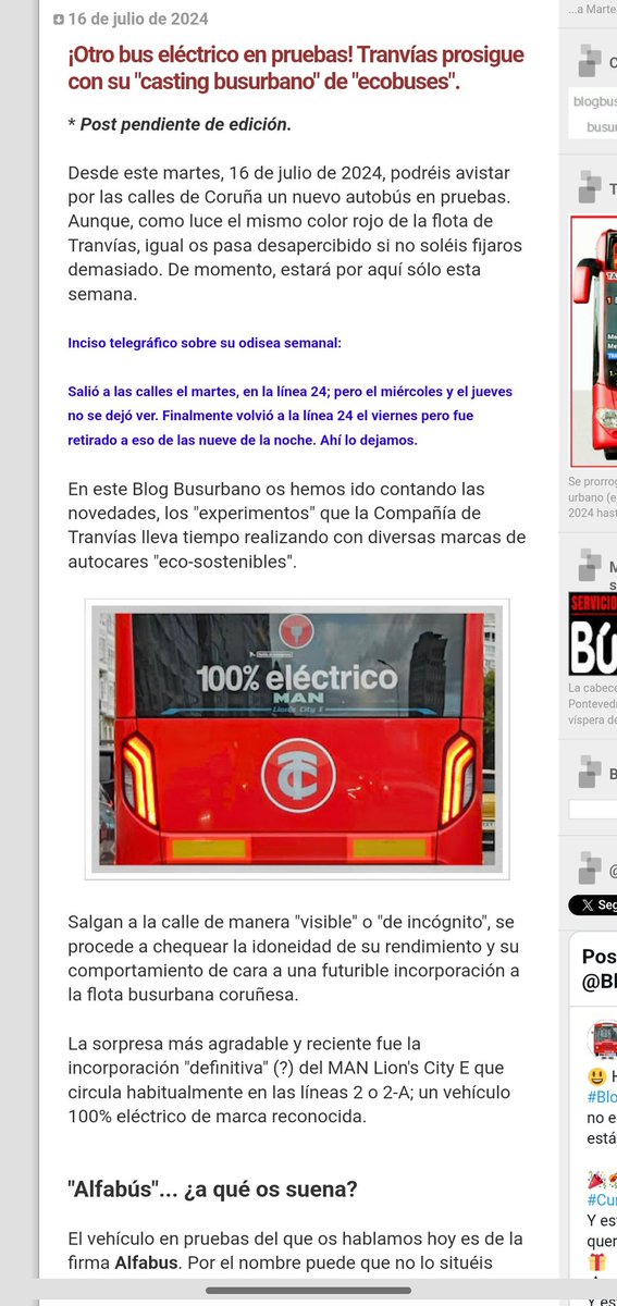 BlogBusurbano's tweet image. Está adquirido: #Bus428

Tempo atrás amén se probaran outros modelos -MAN Híbrido e tamén o #Tempus de @GrupoCastrosua).

Temos unha "categoría", "etiqueta" ou "hastag" no #BlogBusurbano adicado aos buses en probas (históricamente eléctricos e híbridos).

busurbano.blogspot.com/search/label/B…