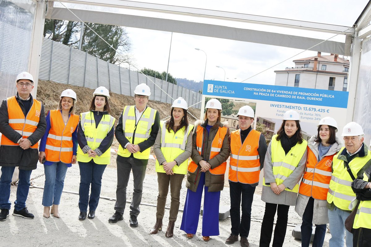 MMAllegue's tweet image. 🔷Arrancamos en Ourense á construción de 64 novas vivendas públicas en Cambedo de Raia! 
Un investimento de 13,6M€ (76% fondos Xunta) para ofrecer alugueiro accesible, con prioridade para menores de 36 anos.

🔹Ademais, seguimos mobilizando solo para máis de 1.600 vivendas en…