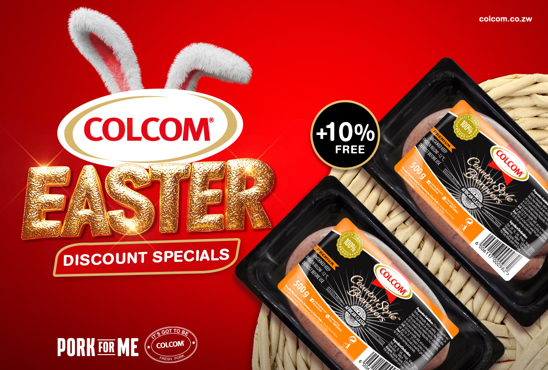 ColcomFoods's tweet image. Early bird gets to DOUBLE the savings at Colcom! Not only are you getting your Country Style 500g packs at $4.99, but you are also getting 10% FREE. Don't miss out!
#ColcomEaster #CountryStyle #EasterSpecials #DoubleSavings #Zimbabwe