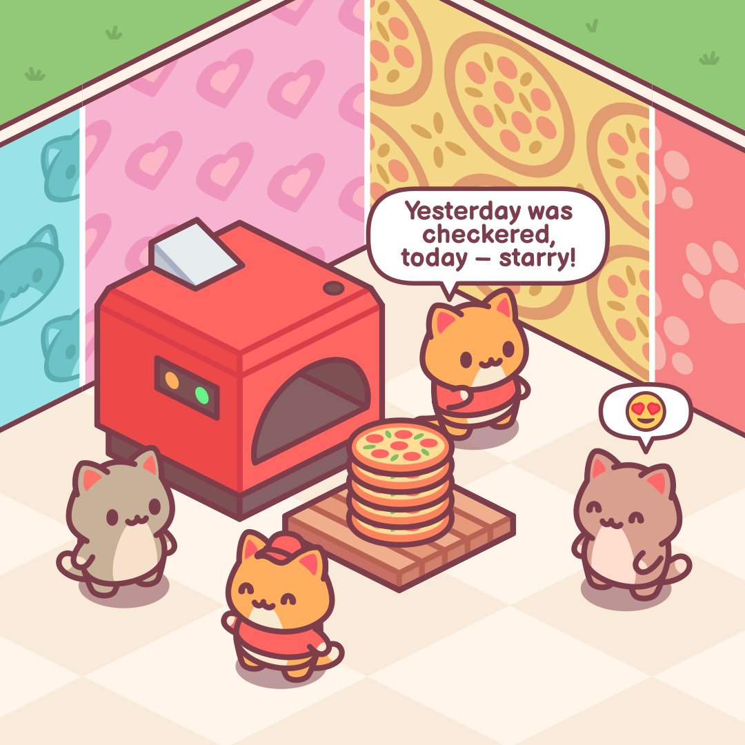🐾 Cats and renovations are incompatible... But not in this game! 🎨🍕

Very soon, you'll be able to change the wall design in your cat pizzeria on <a href="/Poki/">Poki</a>! Stay tuned, the update is on its way. 😻✨

#GameDev #IndieDev #IndieGame #IndieGames #IndieGameDev #SoloDev #WebGames