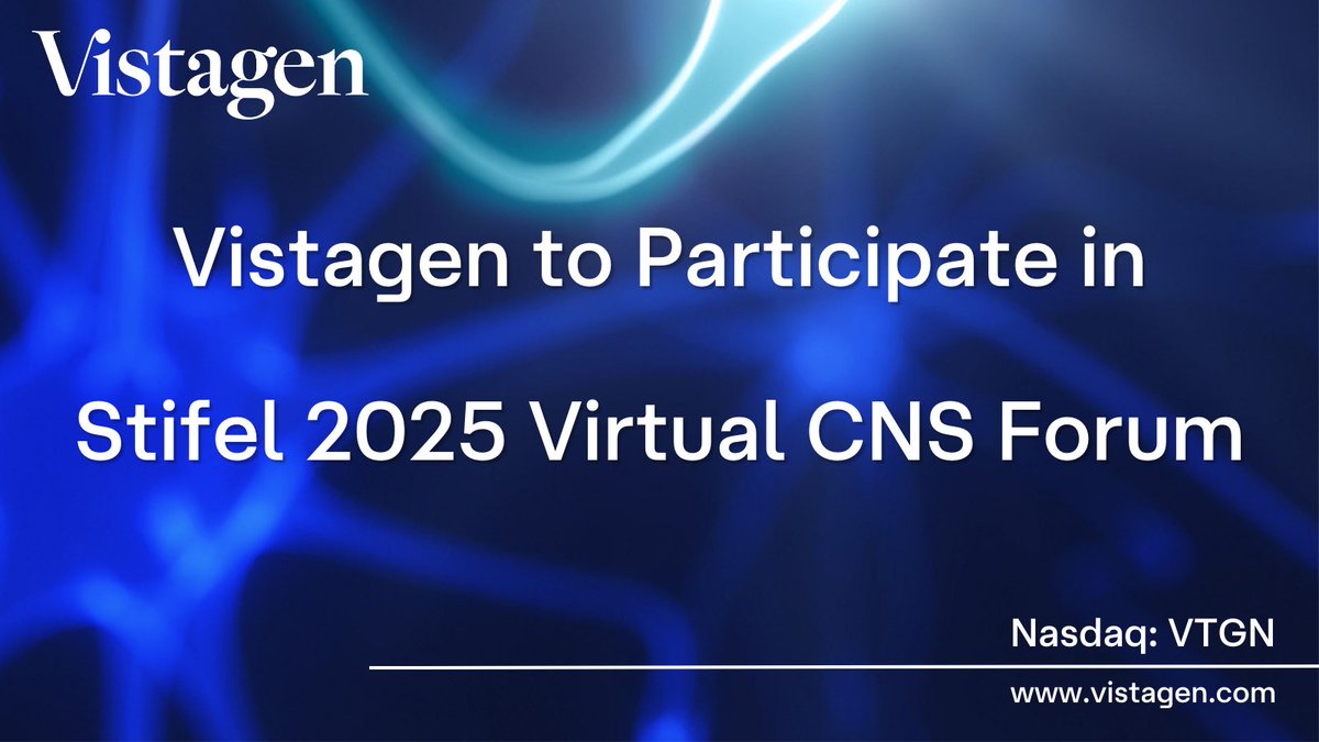 Today at 12:00pm ET, Shawn Singh will participate in a fireside chat during <a href="/Stifel/">Stifel</a>’s 2025 Virtual CNS Forum. Watch the live webcast here: bit.ly/43IzAKC $VTGN