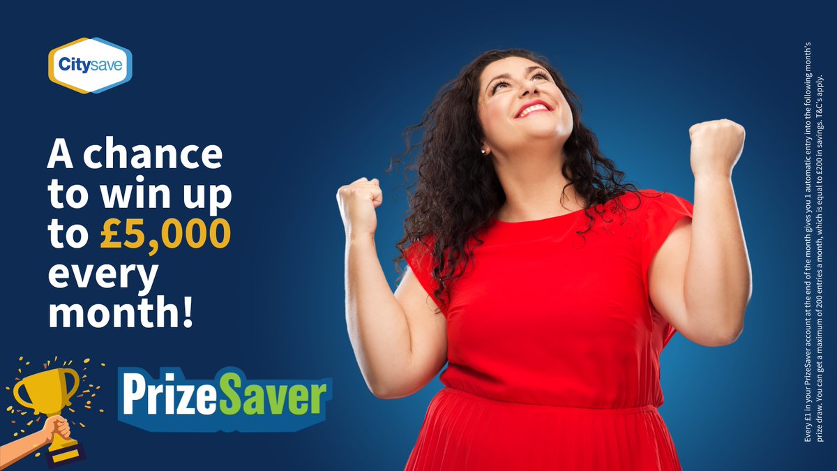 Struggling to find the joy in saving regularly?

If your goal this year is to save money, make it more fun and more rewarding with a PrizeSaver account🤑

All you have to do is save monthly to be in with the chance of winning £5,000 - no strings attached🌟
citysave.org.uk/prizesaver/