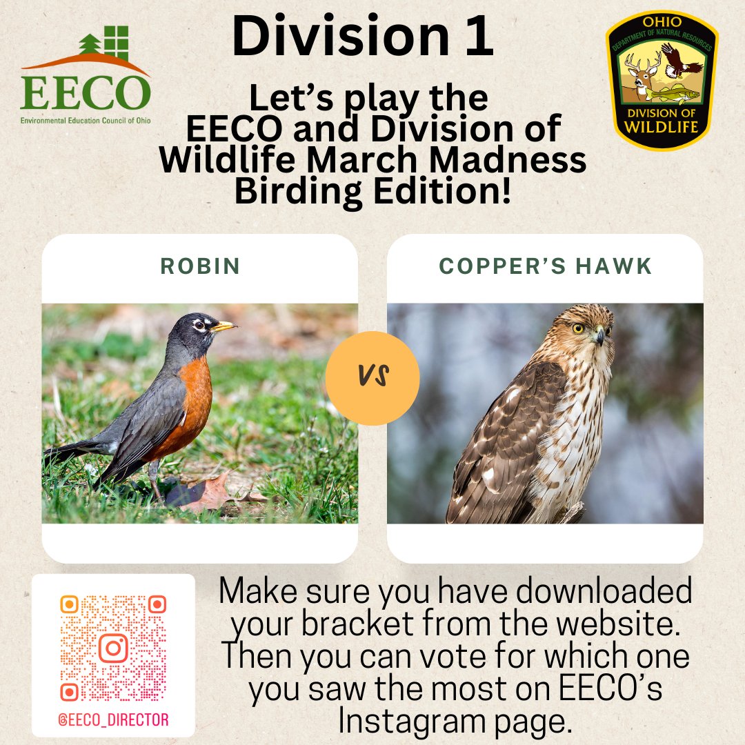 directorEECO's tweet image. Play along and let us know which bird you saw more by voting on our Instagram page. 
To learn about our March Madness Bird Brackets, go to: eeco.wildapricot.org/page-1786411

#getoutside #marchmadnessbirdbracket #BirdingFun