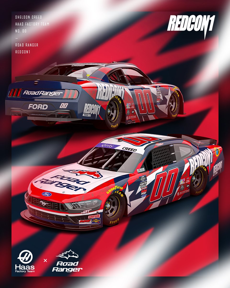 HaasFactoryTeam's tweet photo. Road Ranger is bringing a partner aboard the No. 00 Ford Mustang this coming Saturday!
REDCON1-ready and making its debut at Homestead-Miami with Sheldon Creed.
Who's excited to see this beauty hit the track? Watch it live on The CW Network! ๐
#REDCON1 X #RoadRangerPartner https://t.co/INQSy7uy8r