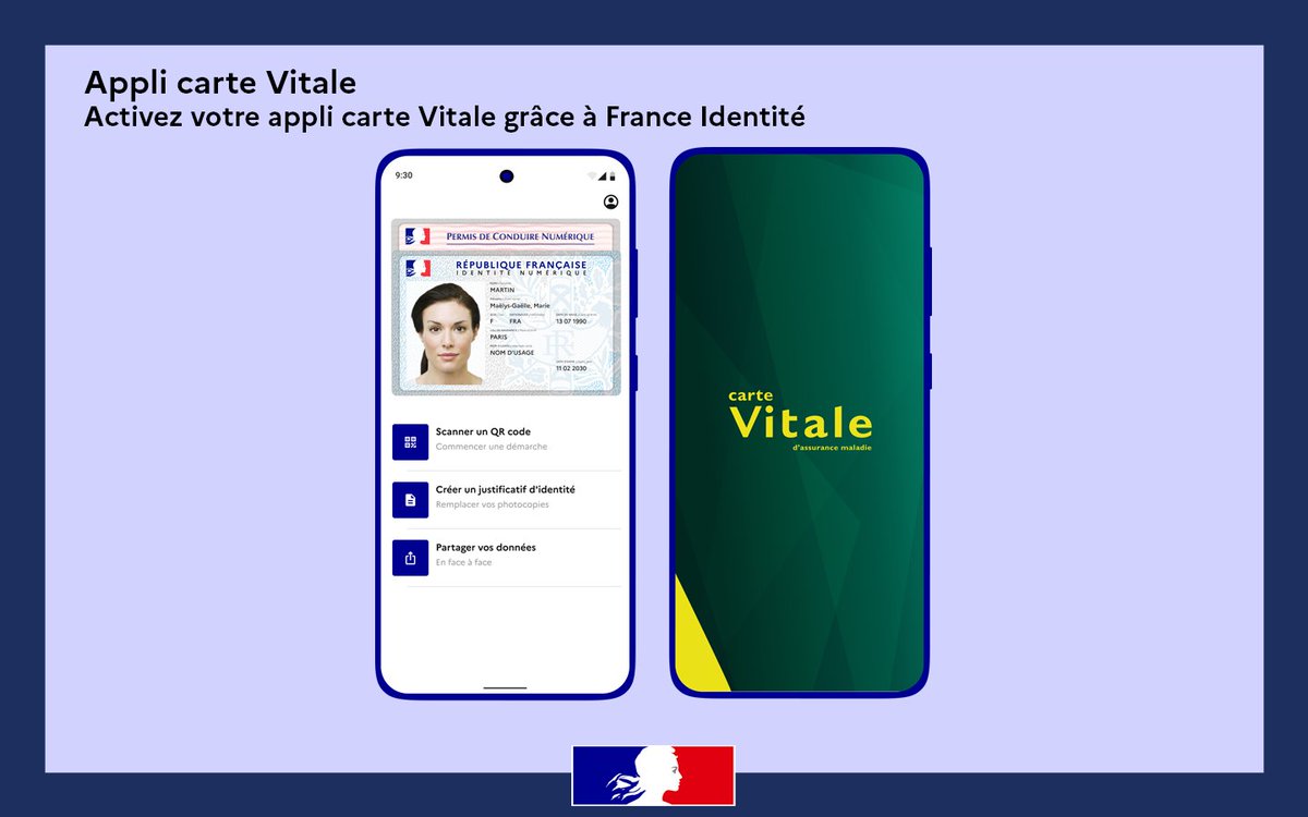 Dès aujourd’hui, France Identité vous permet d’avoir votre carte vitale dans votre téléphone.

Comment ? En facilitant l'activation de votre #applicarteVitale lors de la vérification d’identité. Plus d’infos : france-identite.gouv.fr/actualite/fran…

On vous explique comment ça fonctionne 👇