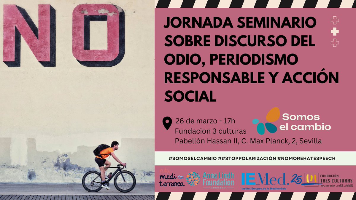 En #Sevilla el proximo 26 de marzo, os invitamos a estas jorandas en <a href="/FunTresCulturas/">Fundación Tres Culturas del Mediterráneo</a> organizadas por el <a href="/AnnaLindh/">Anna Lindh Foundation</a>  y el <a href="/IEMed_/">IEMed</a> . Tendremos además la actuación de la artista iraní Farnaz Ohadi Entrada gratuita aqui: lnkd.in/dQN6jGZd
#trabajosocial #periodismo