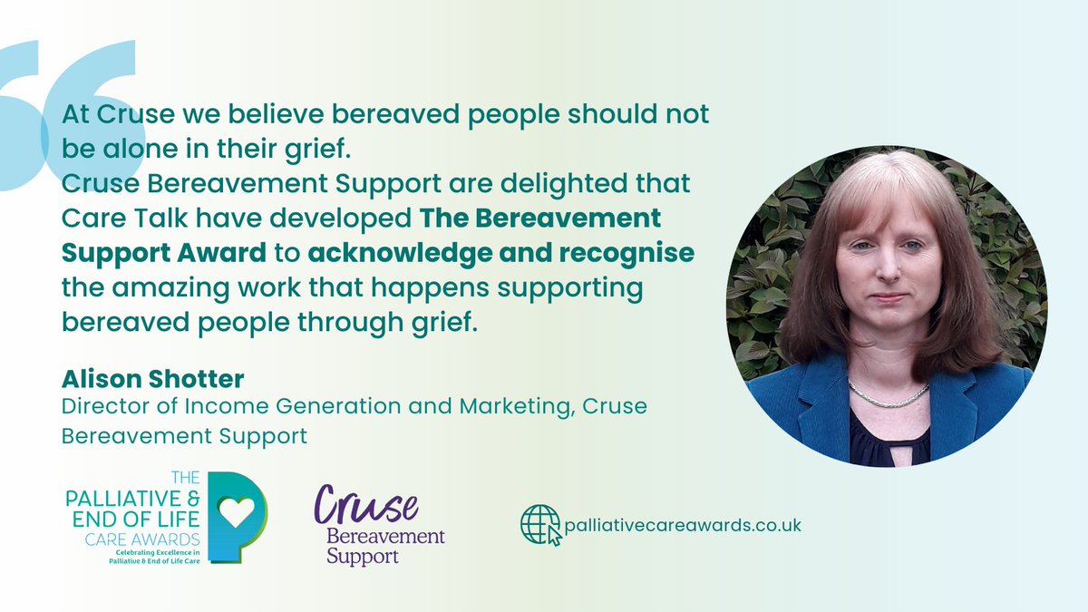 Palliative & End of Life Care Awards (@pall_awards) on Twitter photo Cruse Bereavement Support is proud to champion the Bereavement Support Award at the Palliative Care Awards. π
<a href="/CruseSupport/">Cruse Bereavement Support</a>
π bit.ly/4aUah9N
#PalliativeCareAwards Cruse Bereavement Support is proud to champion the Bereavement Support Award at the Palliative Care Awards. π
<a href="/CruseSupport/">Cruse Bereavement Support</a>
π bit.ly/4aUah9N
#PalliativeCareAwards