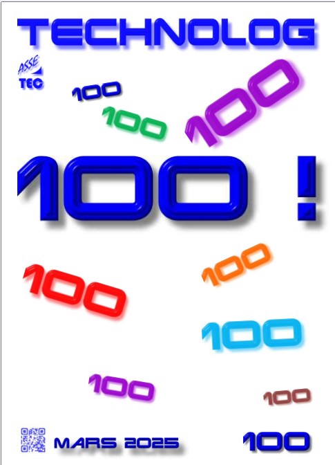 #Assetec La revue TECHNOLOG, seule revue nationale dédiée à l’enseignement de la Technologie, fête son 100ème numéro pour 28 ans d’existence. La revue présente les actions de l’ASSETEC
Vous pouvez obtenir ce numéro exceptionnel sur simple demande par mail à contact@assetec.net.