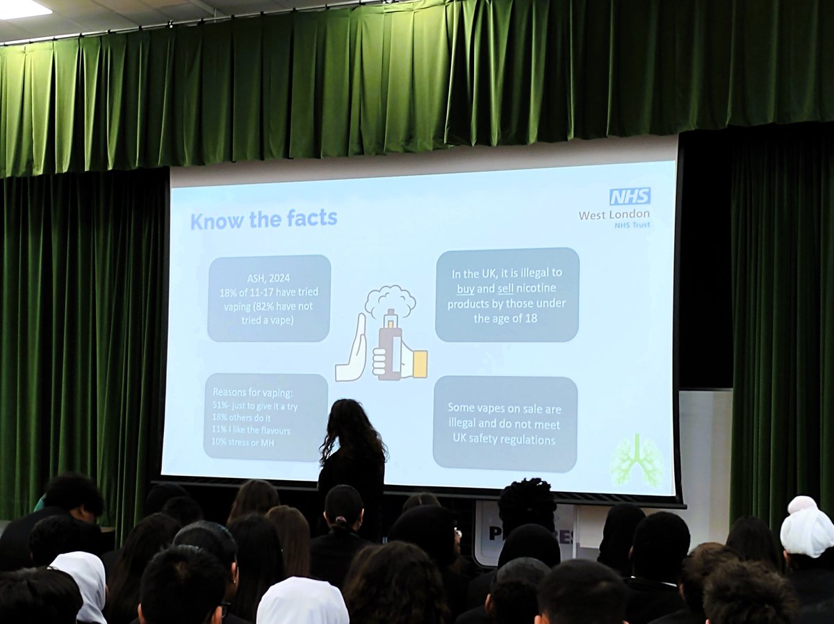 ghsofficial's tweet photo. This morning our Year 8 students had an extended assembly on the dangers of vaping.
A huge thanks to representatives from the NHS for coming in and delivering a great assembly.
#learningtosucceed #knowthefacts #nhs https://t.co/jRIl84Gn2J