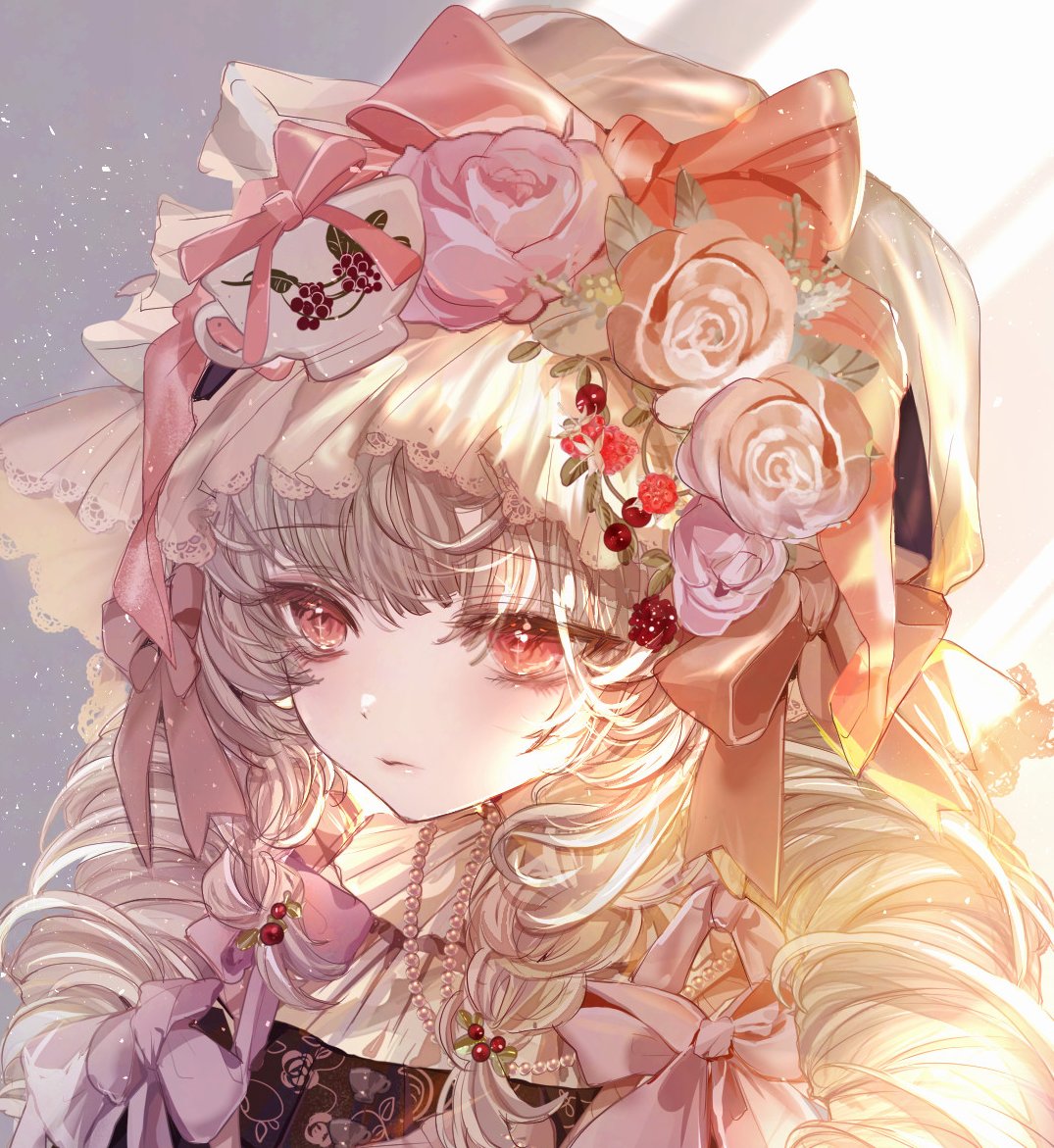 春のローズ&ベリー紅茶コーデ WIP創作キャラ魔女マカロンの 春のローズ&ベリー紅茶コーデ WIP創作キャラ魔女マカロンの