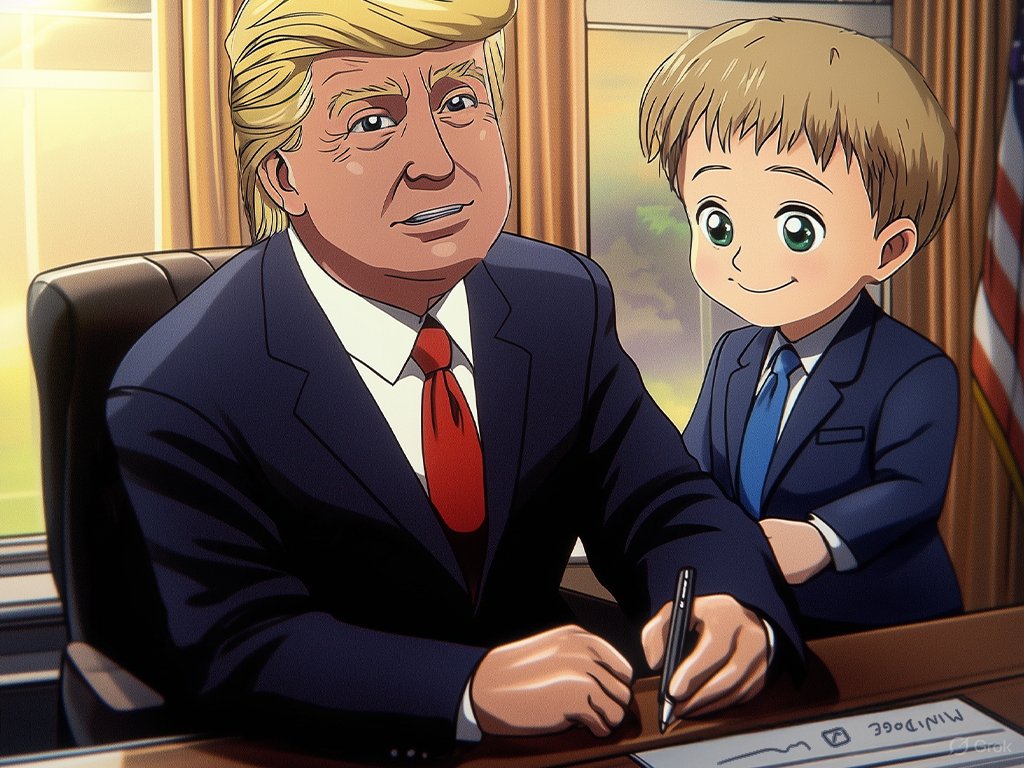 President Trump just signed an executive order recognizing MiniDoge as the future of finance—for the memes and the people 🙄 🤣