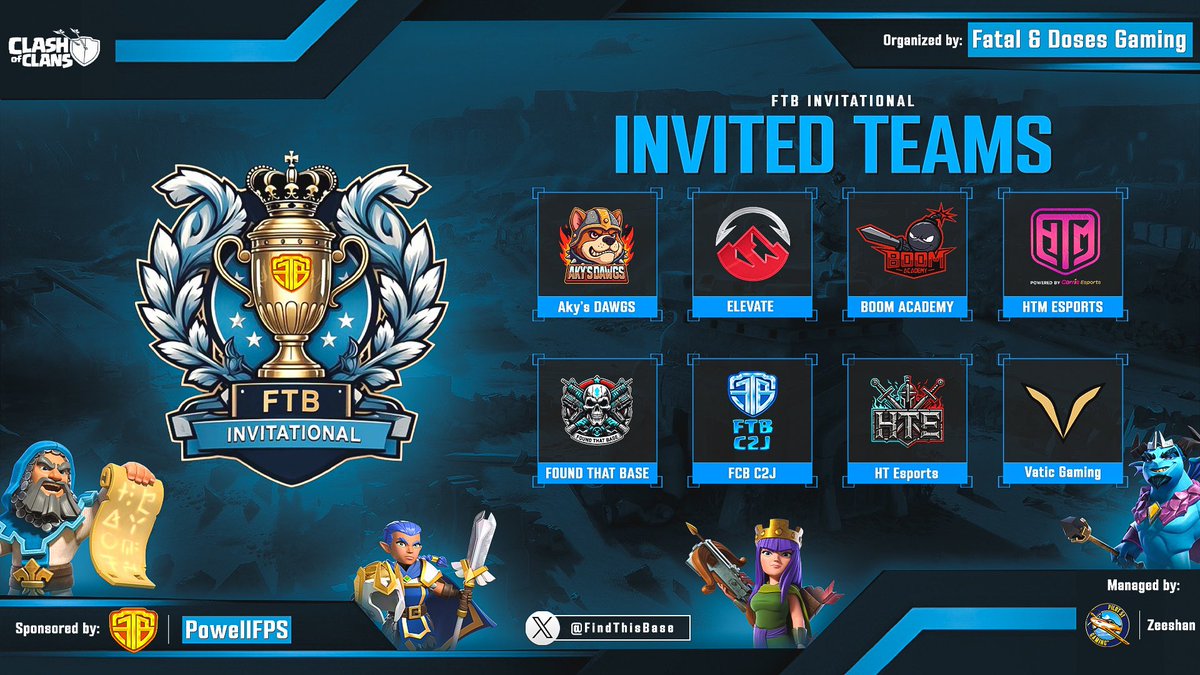 Thank you <a href="/FindThisBase/">Find This Base(FTB)</a> we are so glad to participate 🔥🔥🔥
#ftbinvitational #ClashOfClans #findthisbase