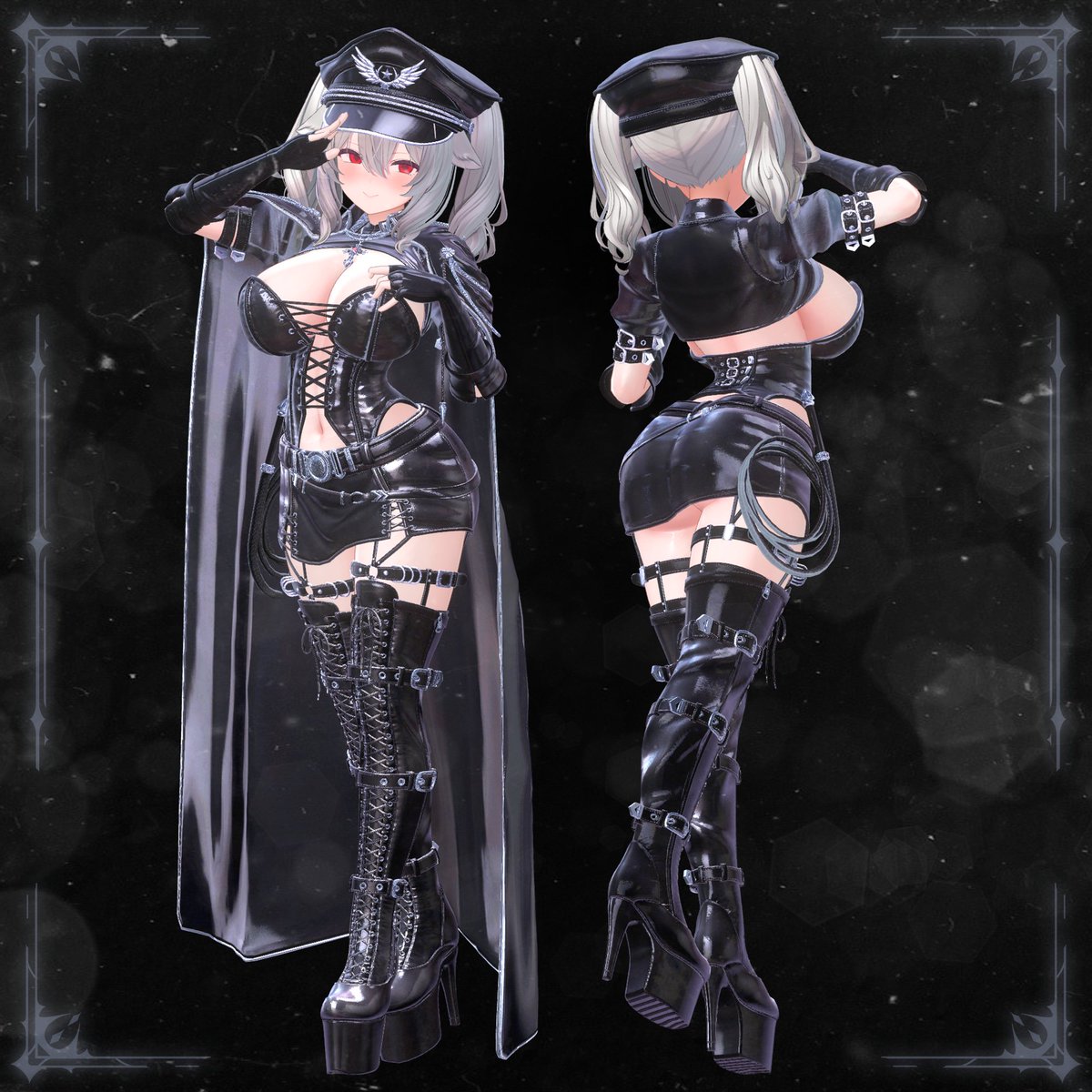 vagrantbooth's tweet image. 👄RTイベント＆初回セール😘

ミルティナ用ナイト・イン・エンパイアをリリースしました！  

商品ページ✨ vagrant.booth.pm/items/6080929

去年発売されたナイト・イン・シリーズの三作目です！

ミリタリー×SMの要素を融合させた、攻めたデザインの衣装です。

こだわりの部分は……