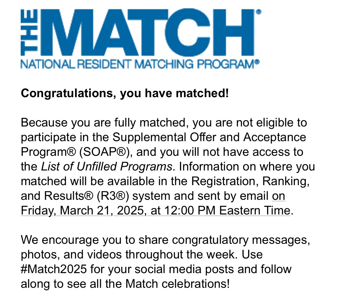 Thankful to God and all those who’ve made this long journey possible 🙌🏾🔥!! #Match2025 #MatchDay