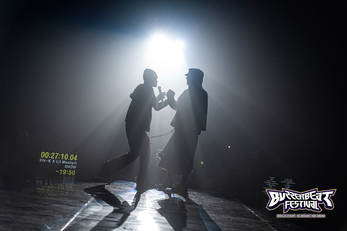 buzzerbeat2025's tweet photo. 𝗢𝗙𝗙𝗜𝗖𝗜𝗔𝗟 𝗣𝗛𝗢𝗧𝗢 🚨

우리가 함께한 짜릿한 순간,
BUZZER BEAT FESTIVAL 2025의 공식 포토를 공개합니다! 📸

⚡ Sik-K 
⚡ Lil Moshpit 
⚡ 노윤하 https://t.co/osqGu4NIrL
