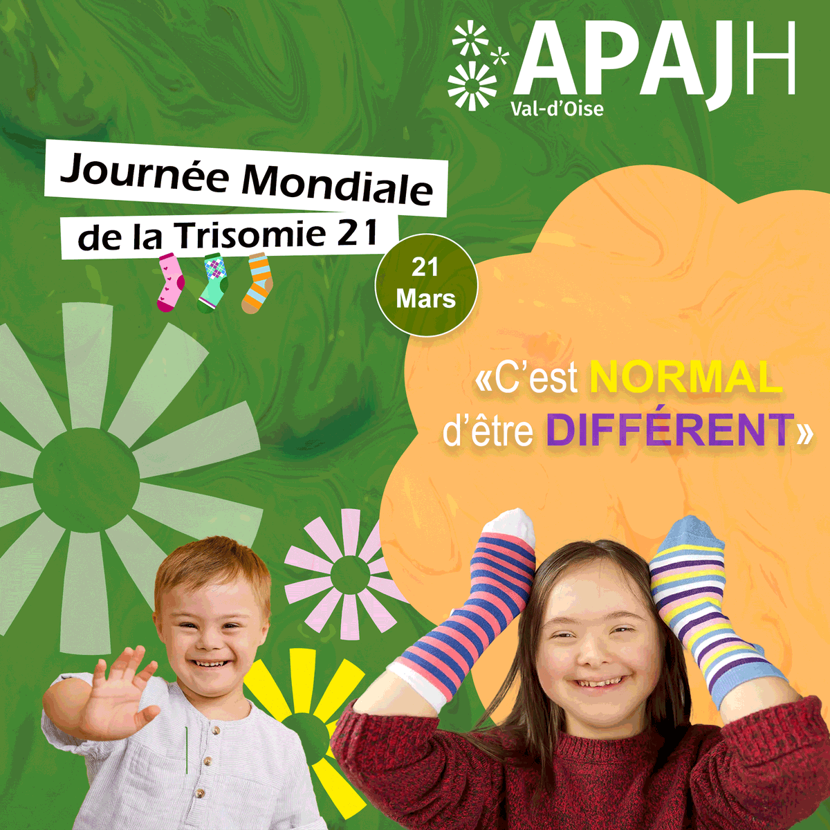 Apajh95's tweet photo. "Différents mais tous uniques ! 🌍

21 mars - Journée mondiale de la trisomie 21"

Nous accompagnons chaque jour des enfants et des adultes en situation de handicap, dont des personnes avec une #trisomie21 💙💛.

#apajh95 #association #taverny https://t.co/sm6VTJITP8