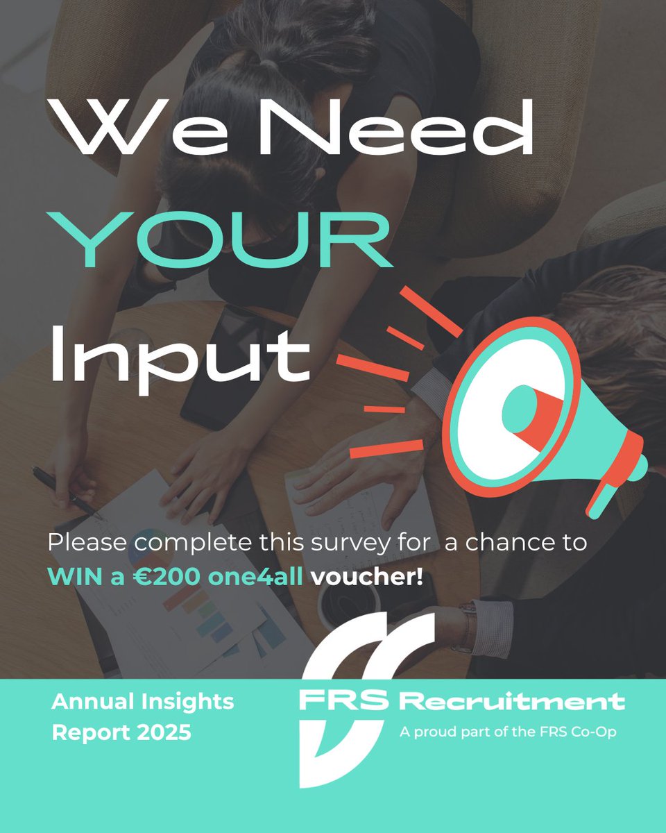 FRS Recruitment (@frsrecruitment) on Twitter photo ๐ข Have your say & WIN! ๐
Our Employment Insights Survey is LIVE! Your input helps shape Irelandโs job market trends in our 2025 Report.
๐ Influence key insights
 ๐ Win a โฌ200 One4All voucher!
Take the survey now ๐ bit.ly/3Ffub3m
#weworkforyou ๐ข Have your say & WIN! ๐
Our Employment Insights Survey is LIVE! Your input helps shape Irelandโs job market trends in our 2025 Report.
๐ Influence key insights
 ๐ Win a โฌ200 One4All voucher!
Take the survey now ๐ bit.ly/3Ffub3m
#weworkforyou