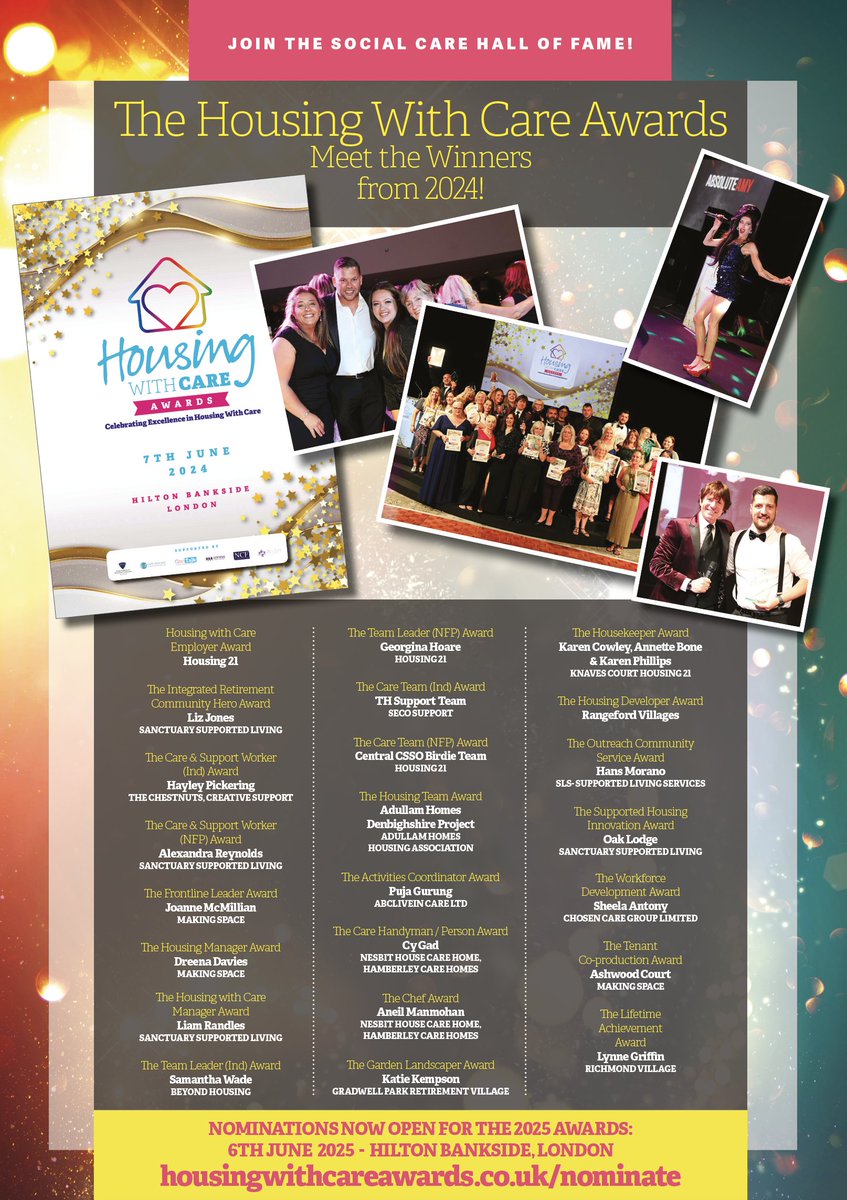 🎥 Check out last year’s #HousingWithCareAwards highlights! 🎥

Pay tribute to your inspirational colleagues.

Need inspiration? Watch the highlights: bit.ly/4hnaSmJ

Nominate here: bit.ly/3tRgX7O