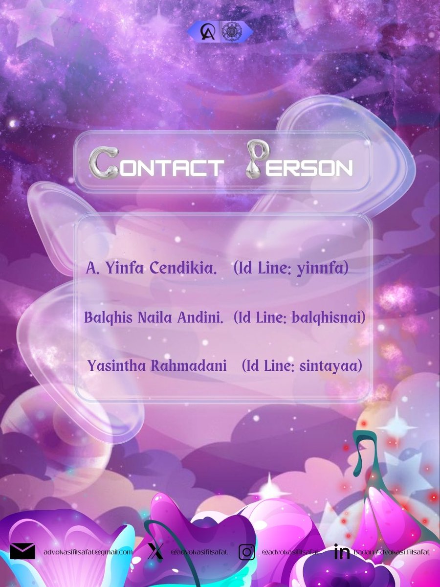 Selamat datang filsuf muda 2025! 💙 
Perjuangan dan doa yang selalu dilangitkan kini datang membawa kabar gembira! 🙌 Selamat datang calon mahasiswa baru Filsafat Universitas Gadjah Mada jalur SNBP. 

Bagi Yg keterima di fakultas filsafat UGM bisa menghubungi CP yg tersedia yaa