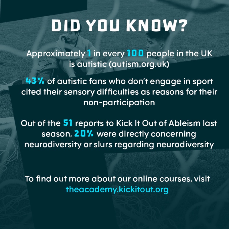 kickitout's tweet photo. 🤝 Written in collaboration with @afcautism, our new online neurodiversity awareness course has launched on The Academy as part of #NeurodiversityCelebrationWeek.
 
👇 To find out more about this online course, visit the link below.
