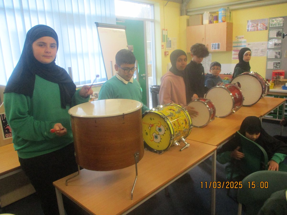 Year 6 have loved their drumming lessons, playing the Chaal from a punjabi wedding. We have used chair drums and moved onto real drums last week! <a href="/OwlerBrookC12/">Owler Brook Y6</a> <a href="/OwlerbrookC13/">Owler Brook Y6</a> #OwlerBrookMusic