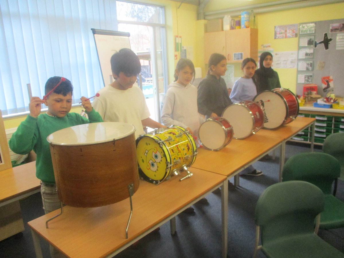 Year 6 have loved their drumming lessons, playing the Chaal from a punjabi wedding. We have used chair drums and moved onto real drums last week! Here's some more of us! <a href="/OwlerBrookC12/">Owler Brook Y6</a> <a href="/OwlerbrookC13/">Owler Brook Y6</a> #OwlerBrookMusic