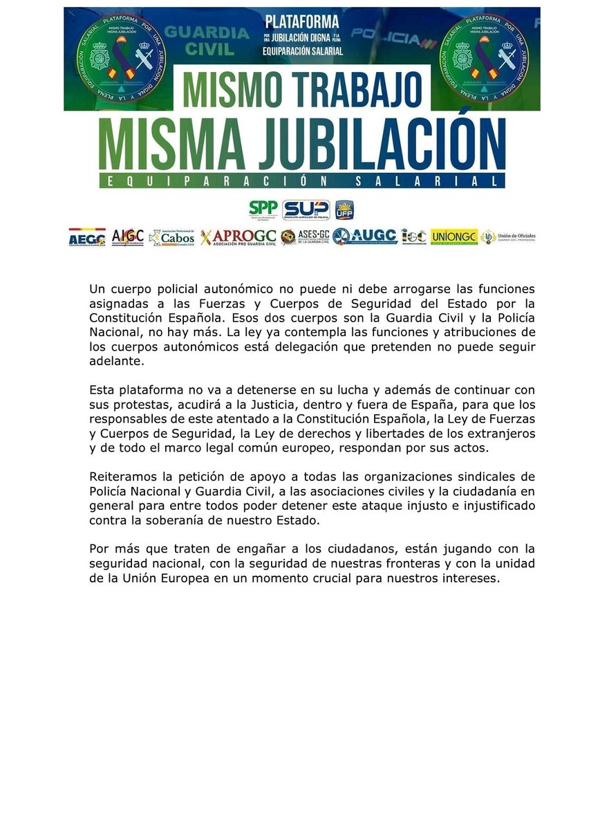 Los Mossos no pueden ni deben arrogarse funciones de #Inmigración 
No son FFCCSE a pesar de las mentiras del Gobierno 
Buscan contentar a separatistas con una #CesiónIlegal #Inconstitucional 
Ven mañana a las 11h a la #DelegaciónDelGobierno más cercana y protesta con nosotros