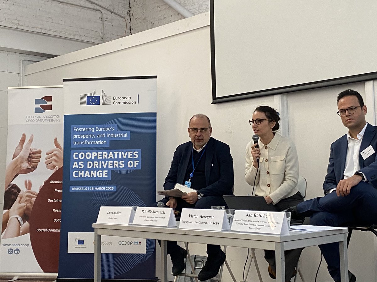 EACB President Priscille Szeradzki speaking at the Commission event « Cooperatives as drivers of change » today in Brussels. #coops #coopbanks  <a href="/CreditMutuel/">Crédit Mutuel</a> <a href="/CoopsEurope/">Cooperatives Europe</a>