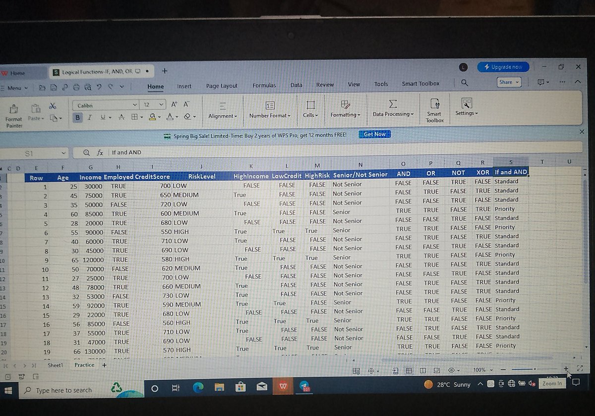 LateefatBo82627's tweet image. Today, I learnt the Excel Logical Functions:
OR, AND, IF, NOT, XOR, and IF-AND combinations
Applied my new skills to a little project
#Excel #LogicalFunctions #DataAnalysis"
#