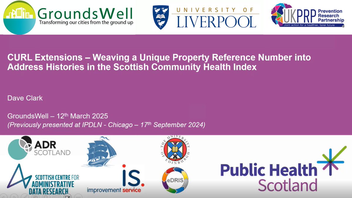 GroundswellCon's tweet image. 🚀 Webinar: CURL Extensions – Weaving UPRNs into Address Histories in CHI  

✔ Learn how UPRNs enhance health data accuracy and linkage 
✔ Gain valuable insights from NHS experts 

🎥 Watch here: youtu.be/n36vj5R_oHM 

#HealthData #DataLinkage #UPRN