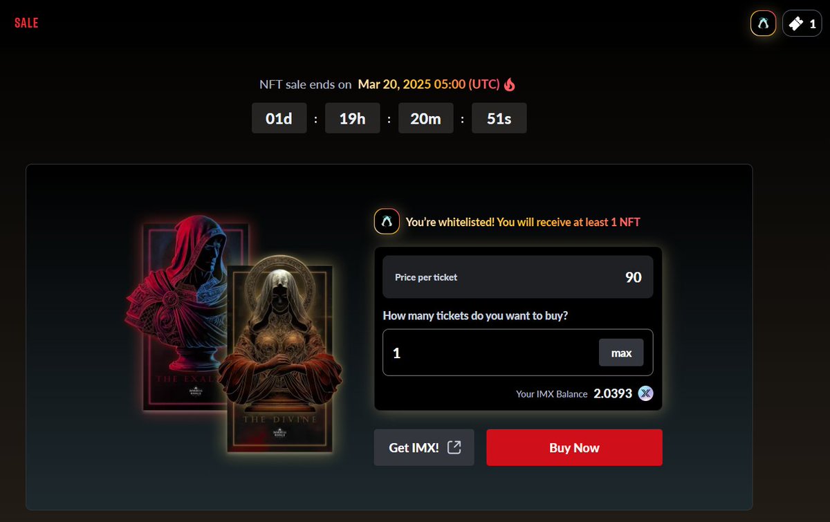 deedmemories's tweet photo. The @immortalrising2  Statue NFT Sale is LIVE!

Whitelisted?
 -You're guaranteed at least one NFT with your ticket purchase. You can still buy more for extra chances.
-Once whitelist allocations are filled, all remaining NFTs go into a randomized raffle👇

#immortalrising #imr2 https://t.co/rkthgHv5Ih